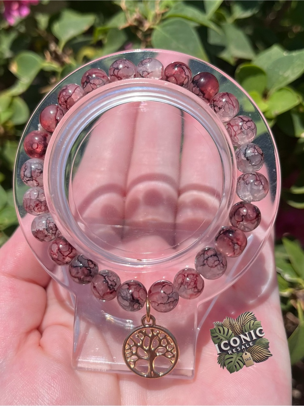 Tree Of Life Glass Beaded Bracelet NWOT